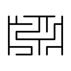 Icono de laberinto. Concepto de entretenimiento lógico, Ilustración vectorial