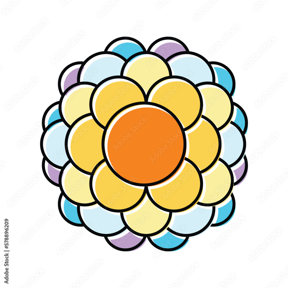 Poster particle molecular structure color icon vector illustration
