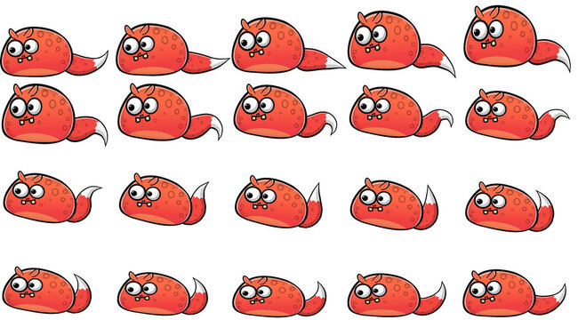 Cute funny pet Jumping animation sprite-sheet for games.Simple cartoon Pet with cute eyes.best for 2d games and animation.12 Frames animation sheet.