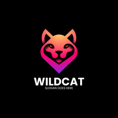 Vector Logo Illustration Wildcat Gradient Colorful Style