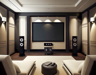 A Contemporary Home Theater | Generative AI