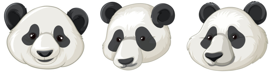 Fototapeta premium Panda cartoon face images