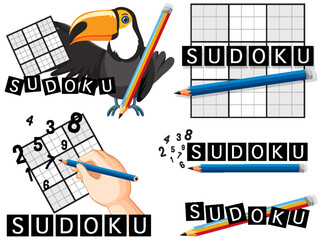 Set of mix sudoku puzzle