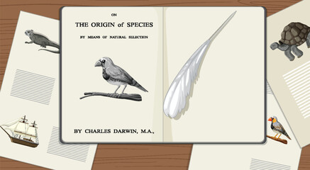 Charles Darwin and The origin of species book