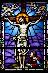 Obraz premium Jesus Stained glass church window