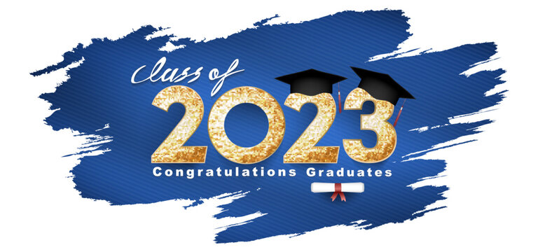 Class Of 2023 Vector Text For Graduation Gold Design, Congratulation Event, T-shirt, Party, High School Or College Graduate. Lettering For Greeting, Invitation Card