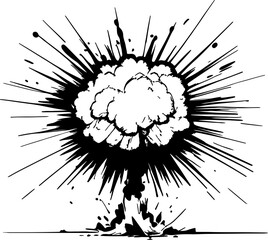 Explosion sketch drawing illustration