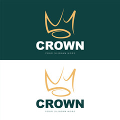 Crown Logo, King And Queen Icon Design, Vector Elegant, Simple, Template Illustration