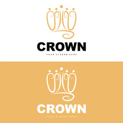 Crown Logo, King And Queen Icon Design, Vector Elegant, Simple, Template Illustration