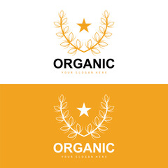 Wheat Rice Logo, Agricultural Organic Plants Vector, Luxury Design Golden Bakery Ingredients