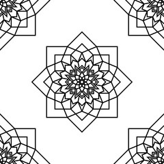 Fototapeta premium Islamic Mandala Art Design for Coloring Book