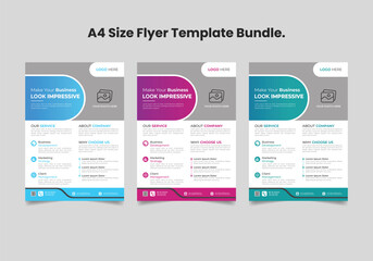 Fototapeta premium simple clean creative business flyer template bundle.