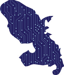 Map of Martinique, network line,dot and structure on dark background with Map Martinique, Circuit board. Vector illustration. Eps 10