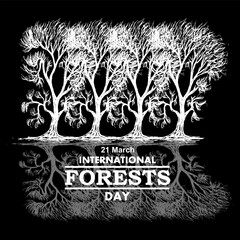 International Forests Day, 21 March, poster and banner vector