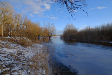 winter landscape with river