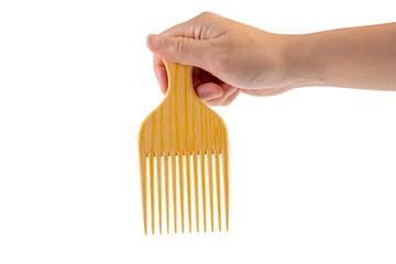 Hand and comb isolated on transparent background 