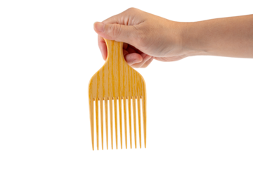 Hand and comb isolated on transparent background 