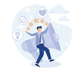 Business branding concept,  Brand building, communication strategy, flat vector modern illustration 