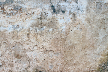 Rustic weathered cracked old  painted concrete wall macro