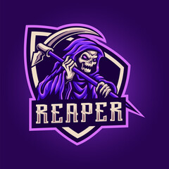 Fototapeta na wymiar Grim reaper esport gaming logo design