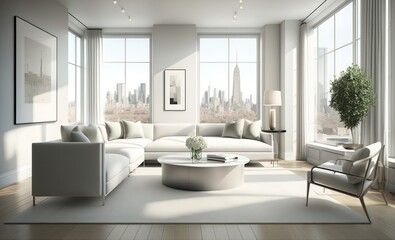 Fototapeta na wymiar Modern living room design a sleek and comtemporary stylish
