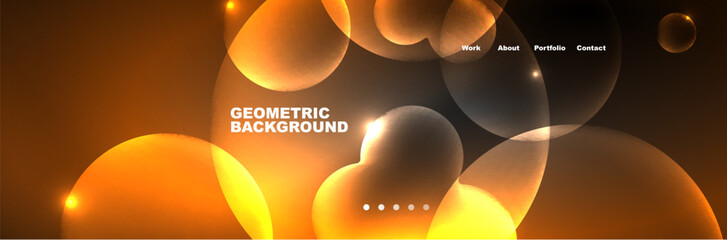 Neon glowing bubbles, circles magic energy space light concept, abstract background wallpaper design