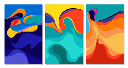 Vector Colorful Abstract Fluid and Liquid Background modern minimalist for Summer
