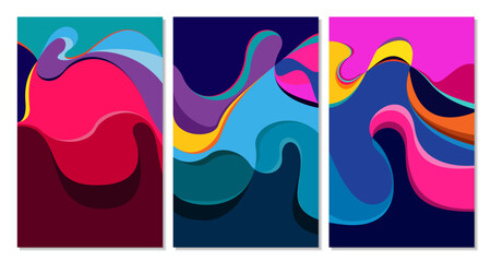 Fototapeta premium Vector Colorful Abstract Fluid and Liquid Background modern minimalist for Summer 
