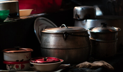 Cocina rustica de restaurante peruano