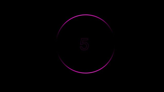 Purple lens circle light switch plays countdown loop animation on black background