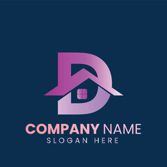 Creative and Minimalist Real estate Letter Logo Design Icon, Editable in Vector Format in Black and White Color