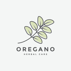 oregano leaf plant herbal botanical organic logo design vector