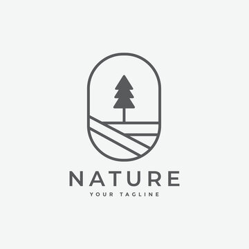 nature landscape outdoor park mountain adventure minimal logo design graphic vector