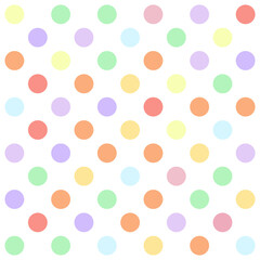 Pastel Colors Polkadot Dots Seamless Pattern Background
