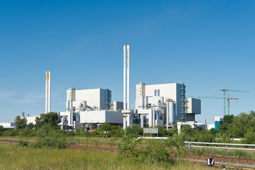Müllheizkraftwerk der Stadt Magdeburg im Industriegebiet Rothensee
