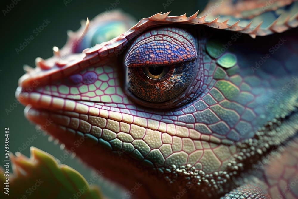 Poster skin similar to that of a veiled chameleon (chamaeleo calyptratus). this is a close up macro. genera