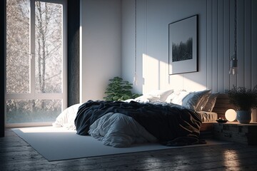 The Beauty of Minimalism: A Modern Bedroom, Ai Generative