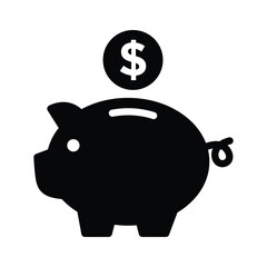 Piggy Bank Icon Vector Design Template