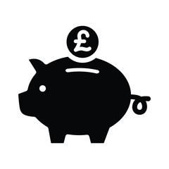 Piggy Bank Icon Vector Design Template