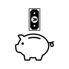 Piggy Bank Icon Vector Design Template