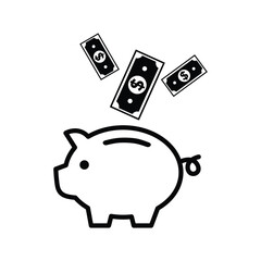 Piggy Bank Icon Vector Design Template