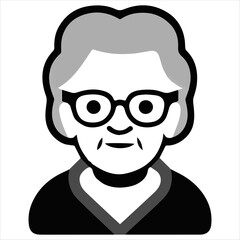 Grandma illustration isolated on white