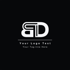 initial bd or db logo template for business name icon