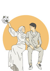 Marriage Couple Illustration