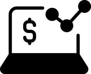 Online Investment Icon Vector - This icon is typically designed to represent online investment or investing. It may feature an image of a graph, a chart, or a dollar sign