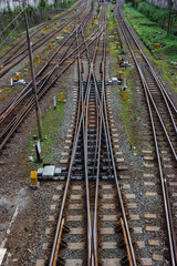 Fototapeta premium Railroad tracks at the station