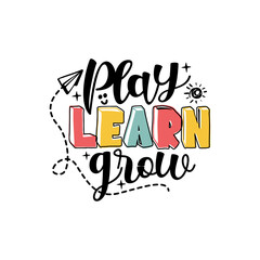 Doodle hand drawn school inspirational quotes Vector illustration.