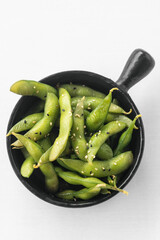 portion of edamame green beans in bowl