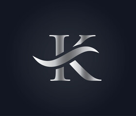 letter K wave sign logo