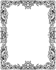 Vector luxury classic frame line art ink design